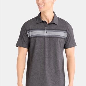 George Charcoal Polo Shirt with Stripes